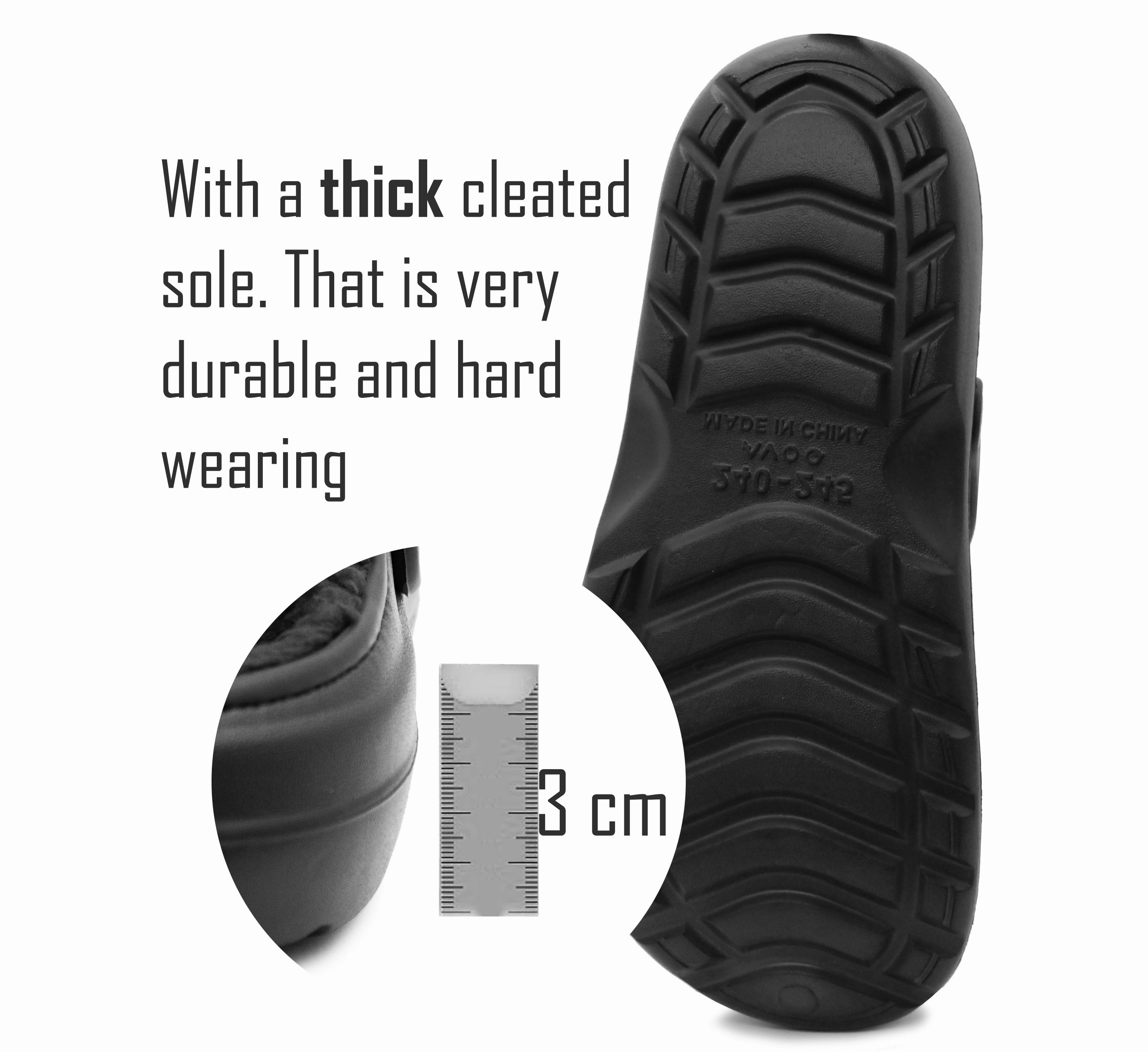 Flamingo Slippers Mens Clogs Warm Fleece Lined Black Thermal Garden Clogs Waterproof Lightweight EVA Adjustable Faux Fur Slippers Hospital House Shoes