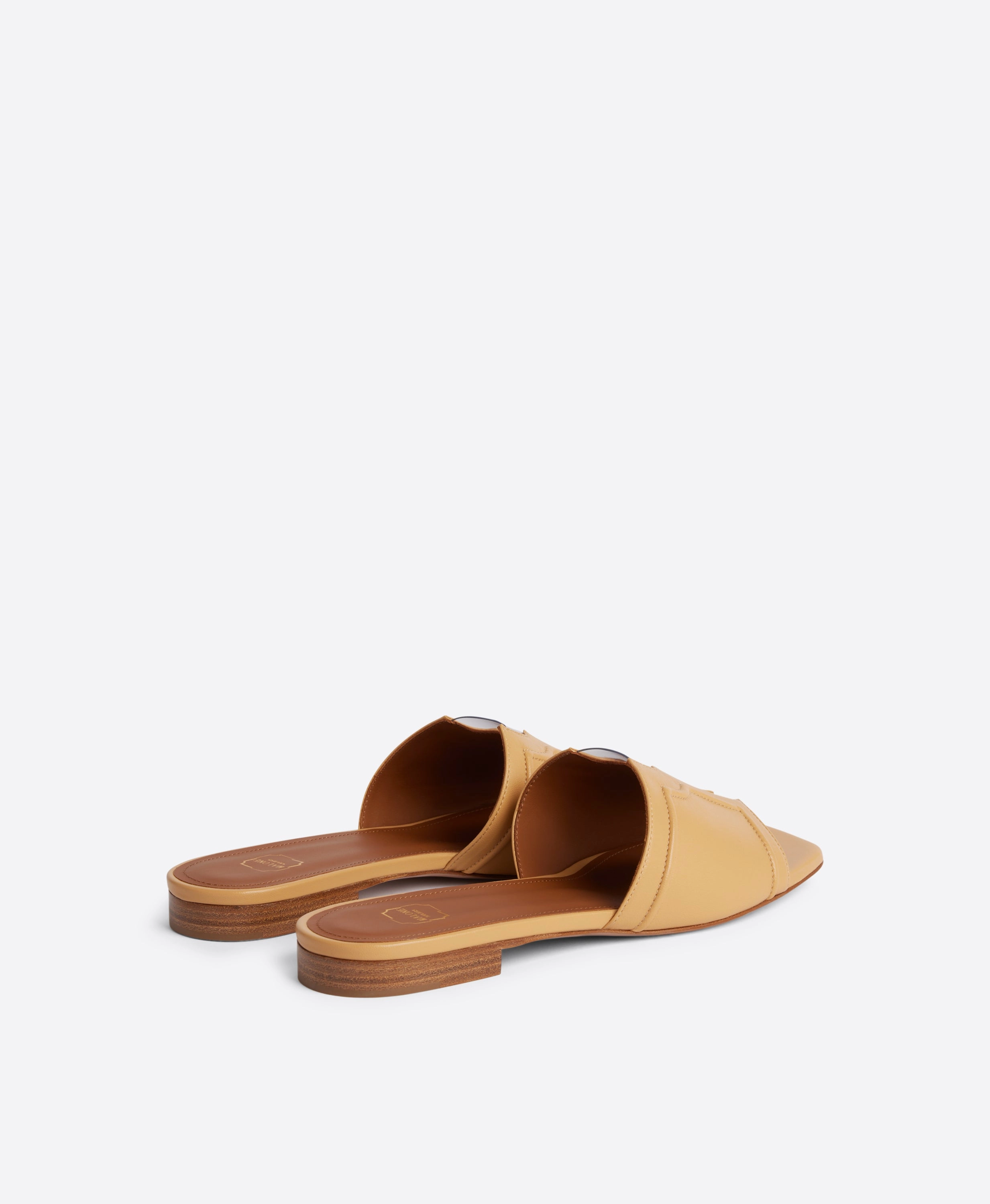 Silvia Yellow Leather Flat Sandals Muck Slip On