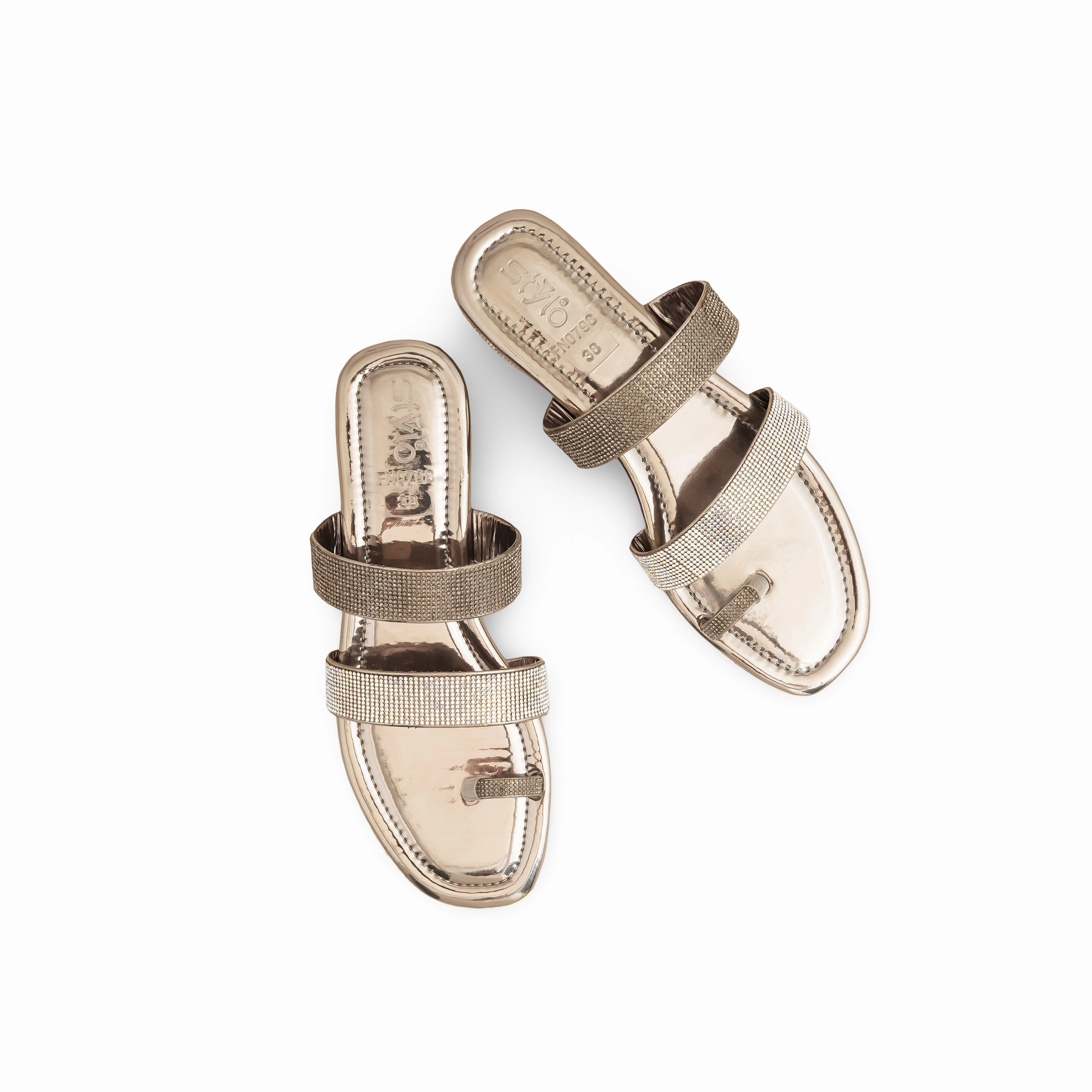 Grey Fancy Chappal For Women FN0798