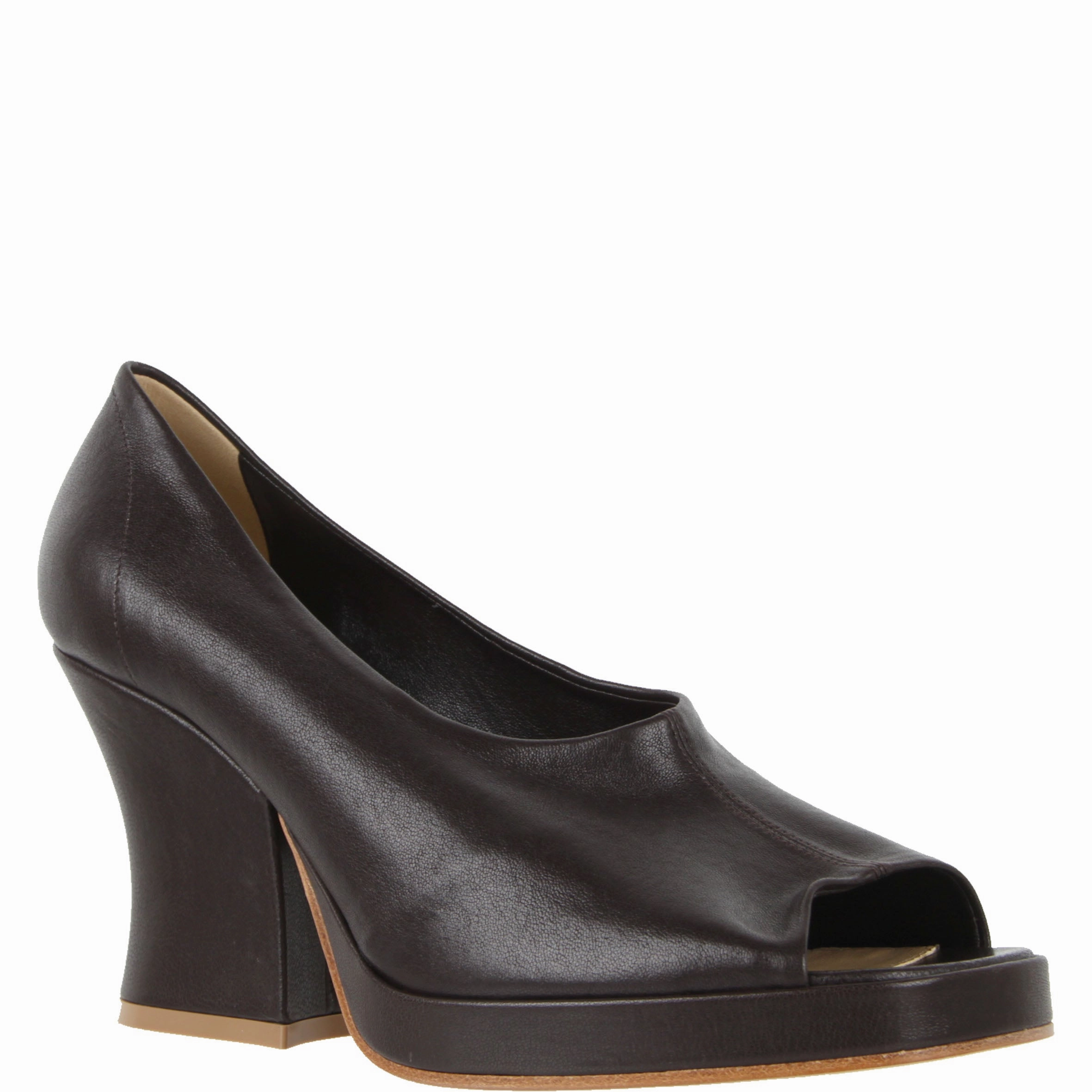 High Heels And Toes Stack Pump, Fondente