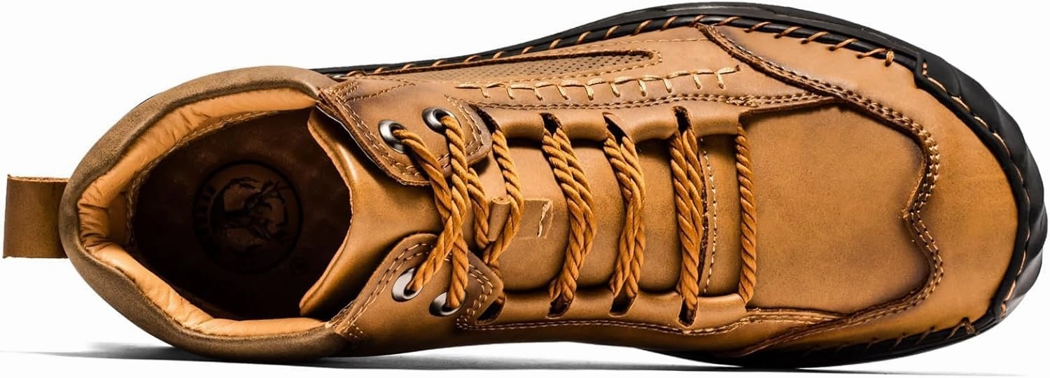 Saw Behind Mens Shoes, Sawbehind Mens Boots Orthopedic, Waterproof Men's Comfortable Handmade Leather Boots Outdoor Crocodile Boots