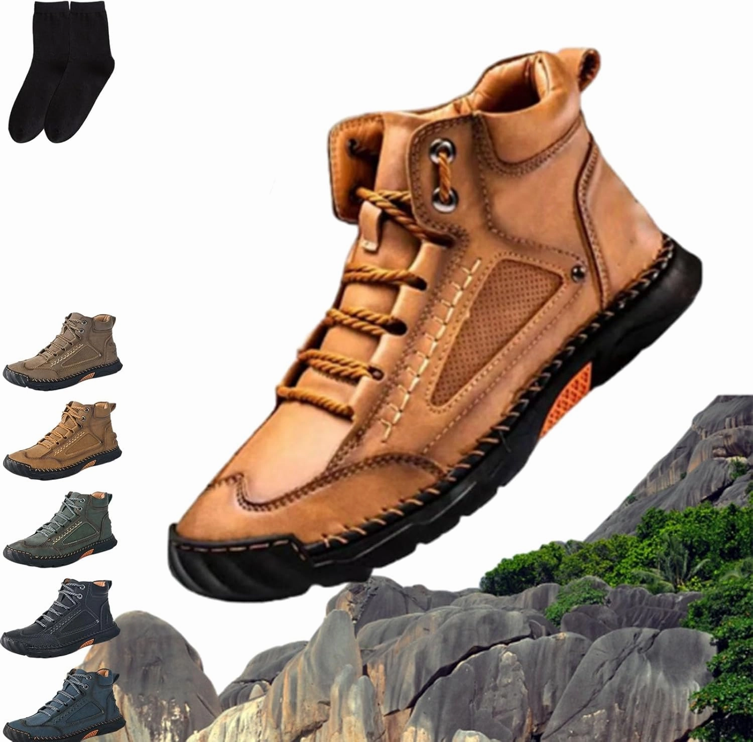 Really Expensive Cowboy Boots Saw Behind Mens Shoes, Sawbehind Mens Boots Orthopedic, Waterproof Men's Comfortable Handmade Leather Boots Outdoor
