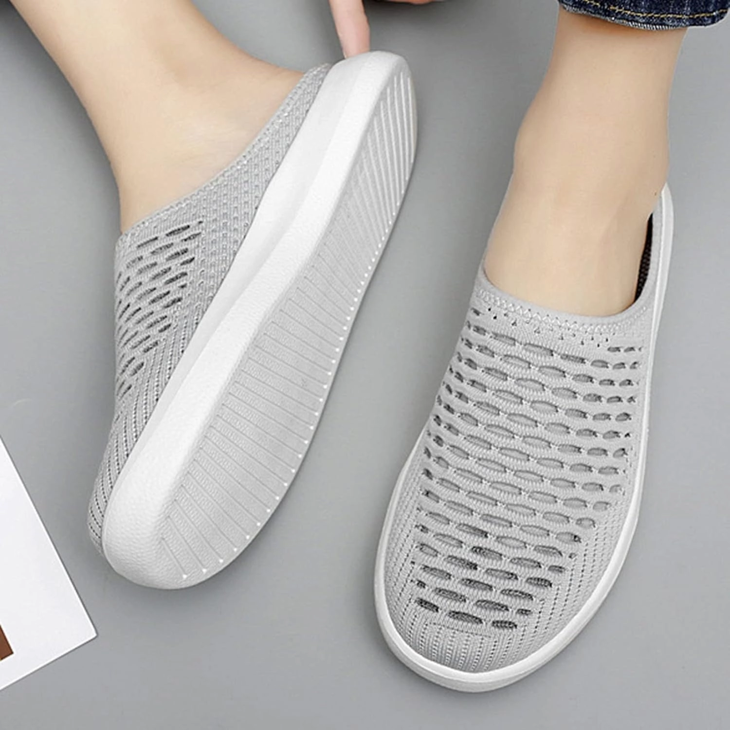 Sneaker Mules for Women Slip-On Orthopedic Slippers Backless Platform Sneakers Round Toe Mules Walking Sneakers Best Budget Sneakers