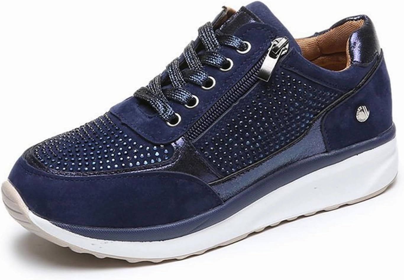 Ladmiple Sneakers For Women Walking Shoes Wide Width Slip on Glitter Shoes Fashion Dressy Summer Sparkly Flats Loafers Gola Metallic Sneakers