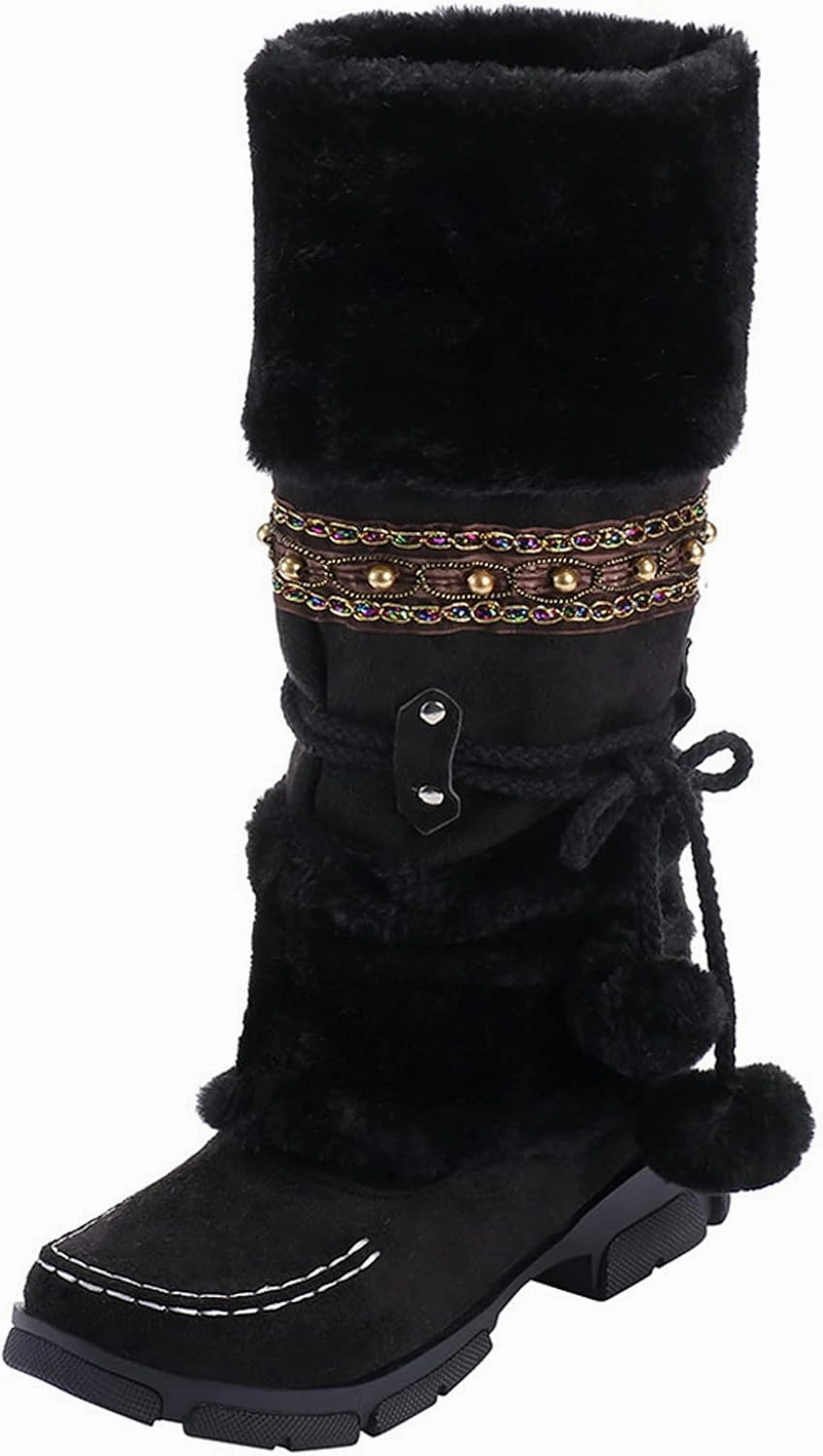 Snow Boots for Women Wide Winter Slip On Shoes for Women Size 11 White Winter Boots Non Slip Work Boots Women Slip on Winter Boots for Women Ankle Booties of Today Black Platform Knee High Boots