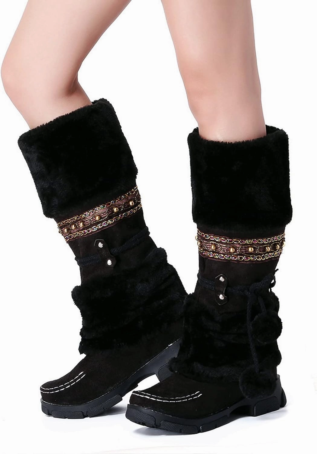 Ice Skating Boots Snow Boots for Women Wide Winter Slip On Shoes for Women Size 11 White Winter Boots Non Slip Work Boots Women Slip on Winter Boots for Women Ankle Booties of Today