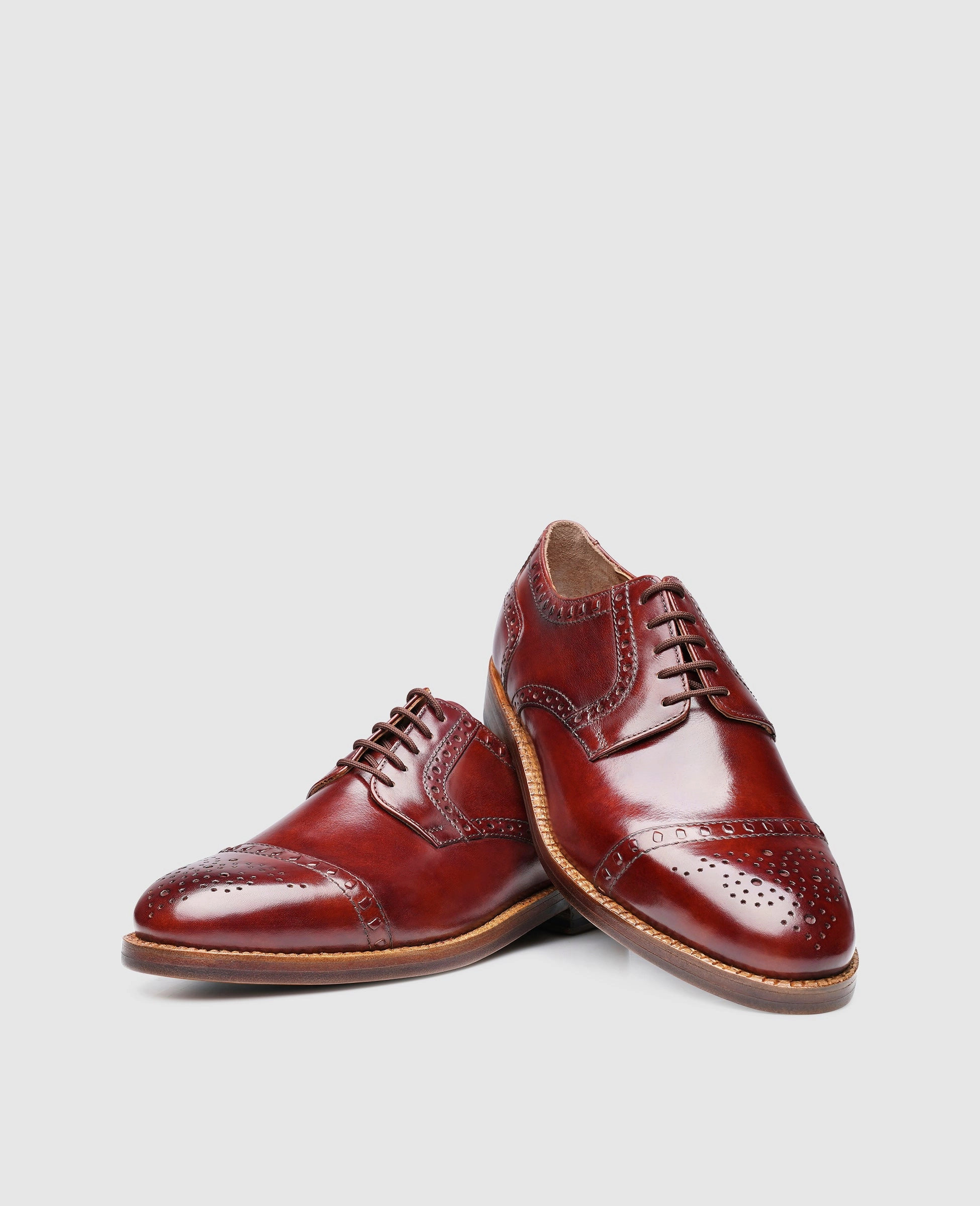 Derby Shoes Dupe London Half-Brogue TC - Whiskey