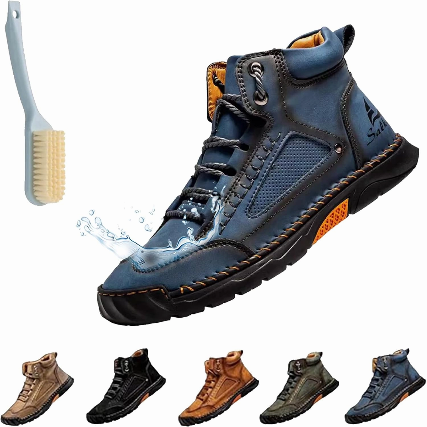 Sawbehind Mens Boots, Waterproof Sawbehind Men'S Comfortable Handmade Leather Boots, Saw Behind Mens Spacious Toe Shoes Raichle Boots