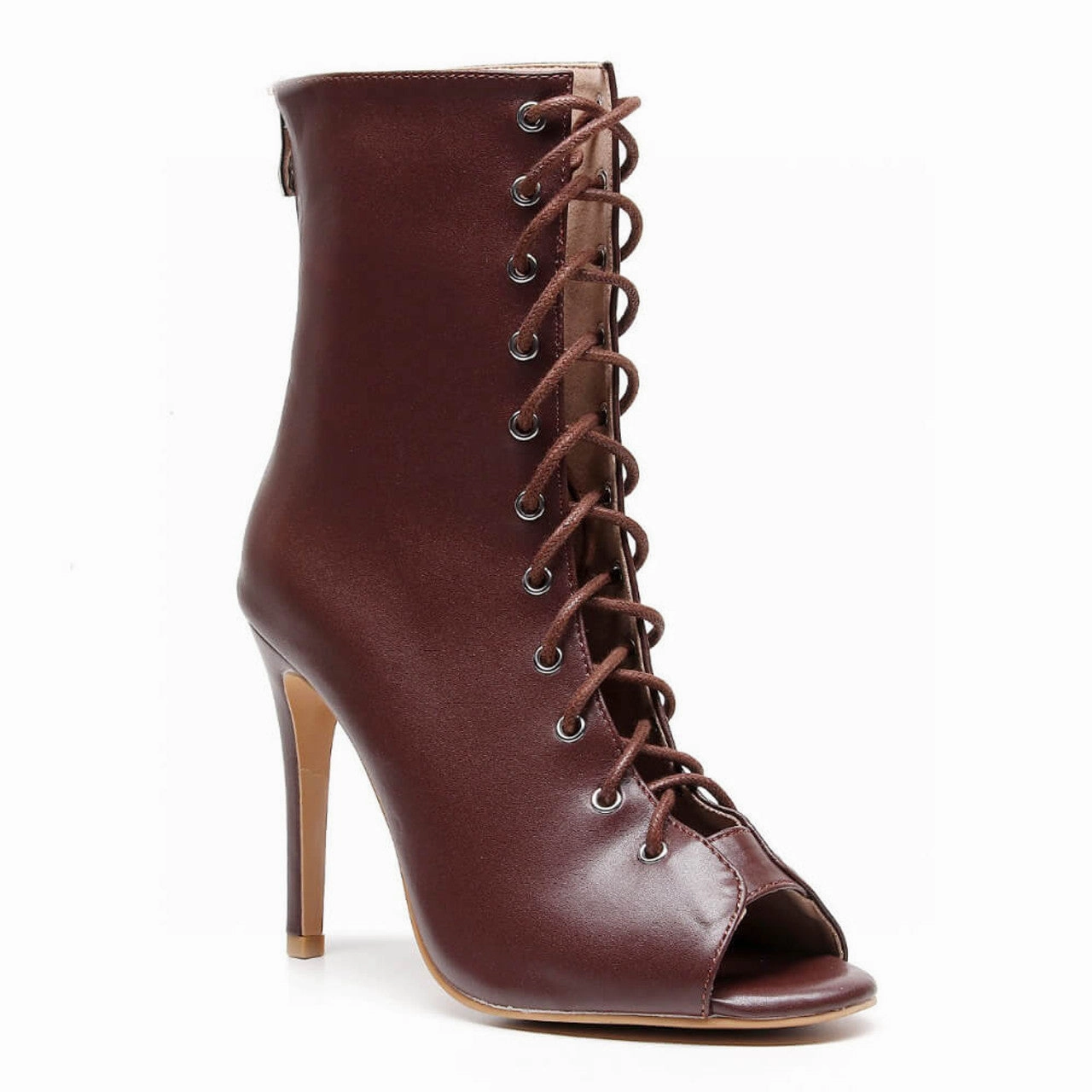 Cabellas Boots Sofiya True Nudes - Shade 8 Open Toe Latin Dance Bootie (Street Sole)