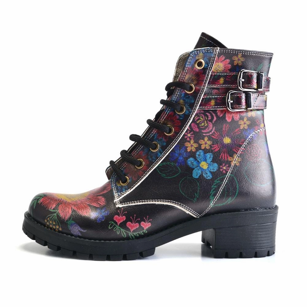 Short Boots DRY103 Brown Heel Boots