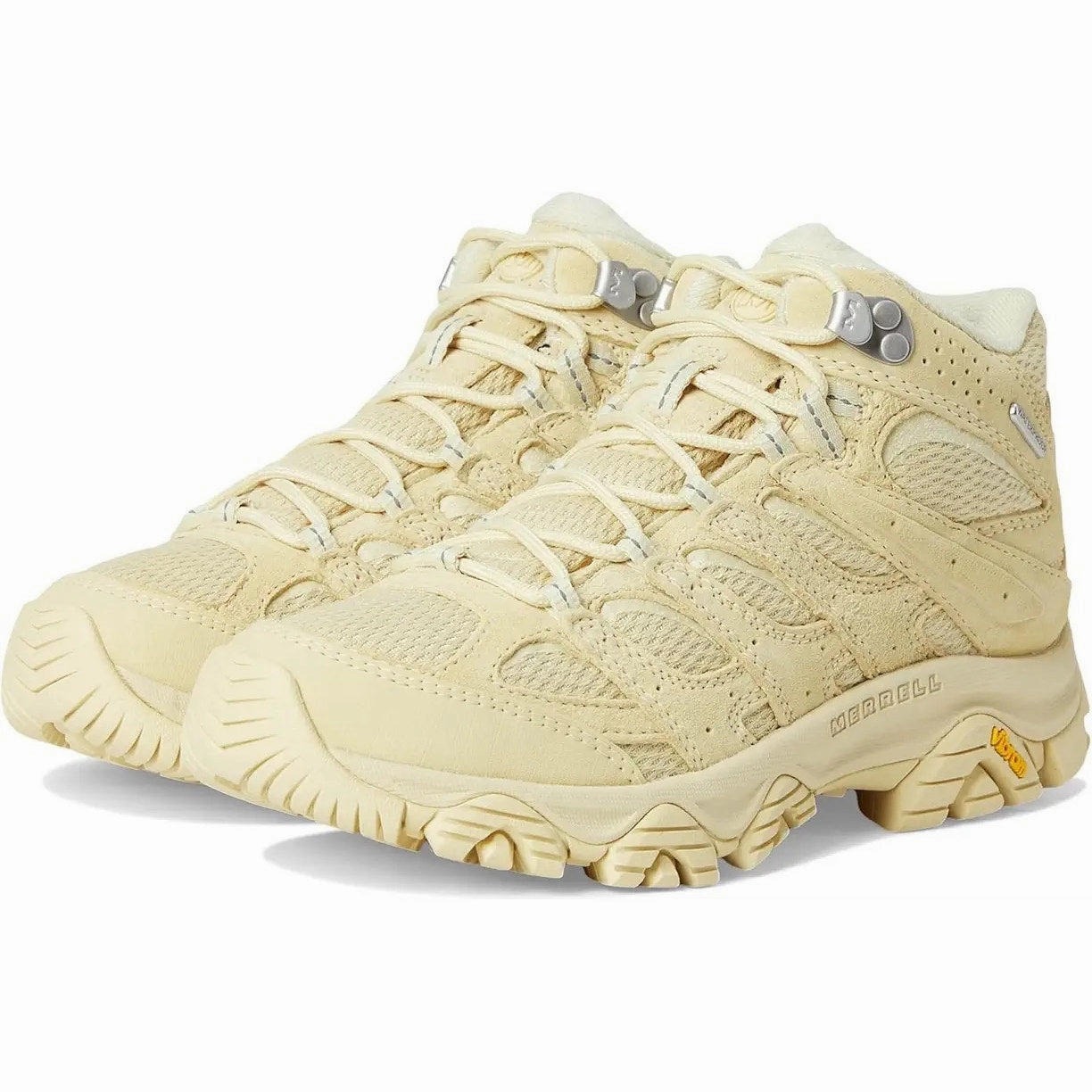 Merrell Womens Moab 3 Mid Hiking Boots US 7.5 M EU 38 Tan Yellow Waterproof NWOB Titanium Hiking Shoes