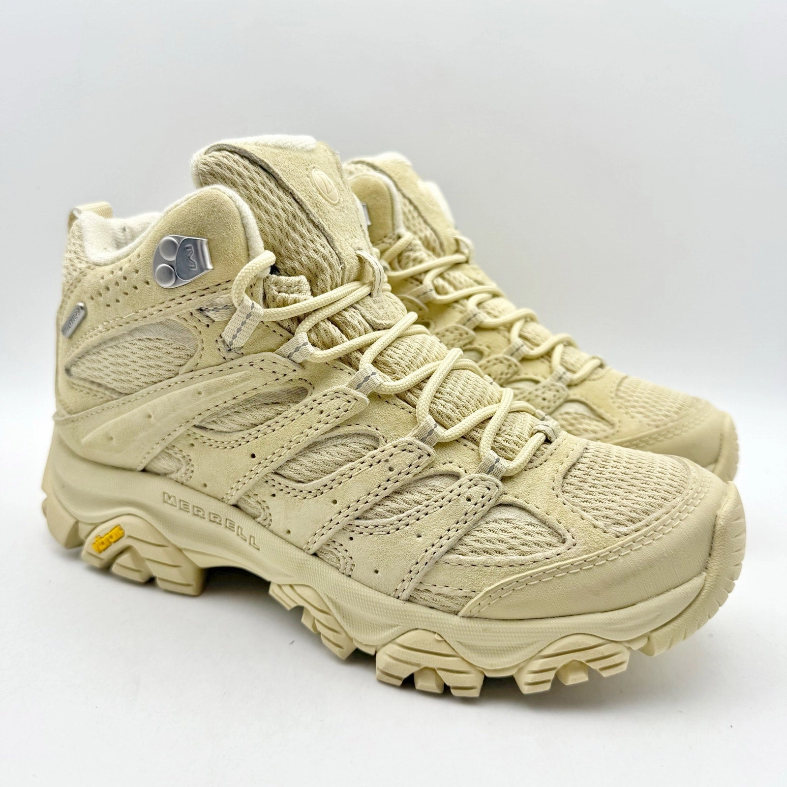 Merrell Womens Moab 3 Mid Hiking Boots US 7.5 M EU 38 Tan Yellow Waterproof NWOB Wayfinder Outdry Waterproof Hiking Shoes