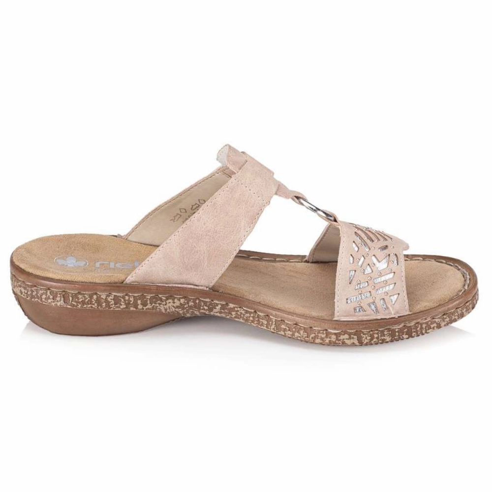 Comfortable Stylish Sandals Rieker Regina 63 Altrosa/Silver Sandal (Women's)