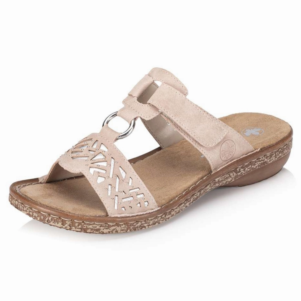 Sandals With Back Strap Rieker Regina 63 Altrosa/Silver Sandal (Women's)