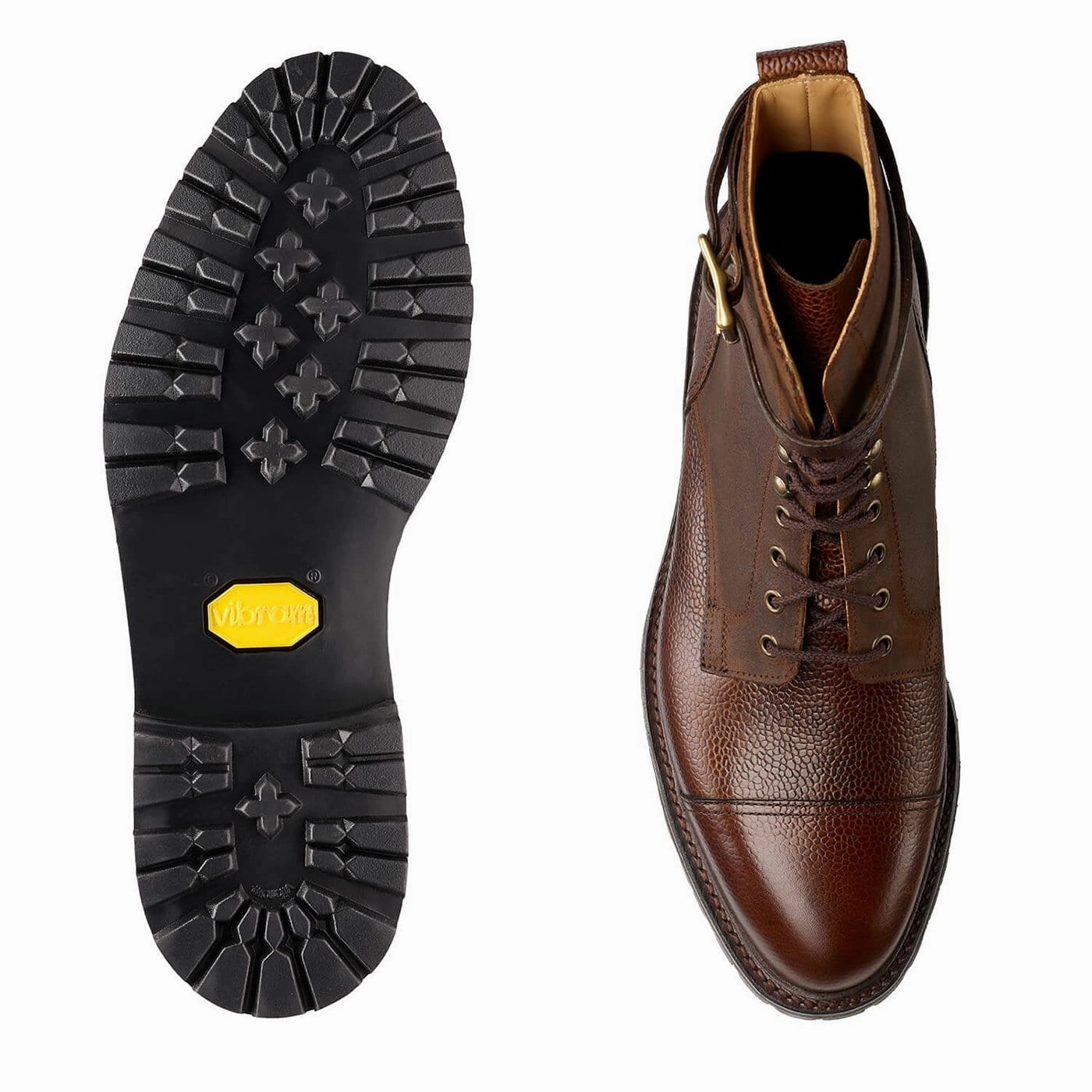 Aldershot Dark Brown Scotch Grain & Dark Brown Rough-Out Suede Stiletto Heel Lace Up Shoe Boots