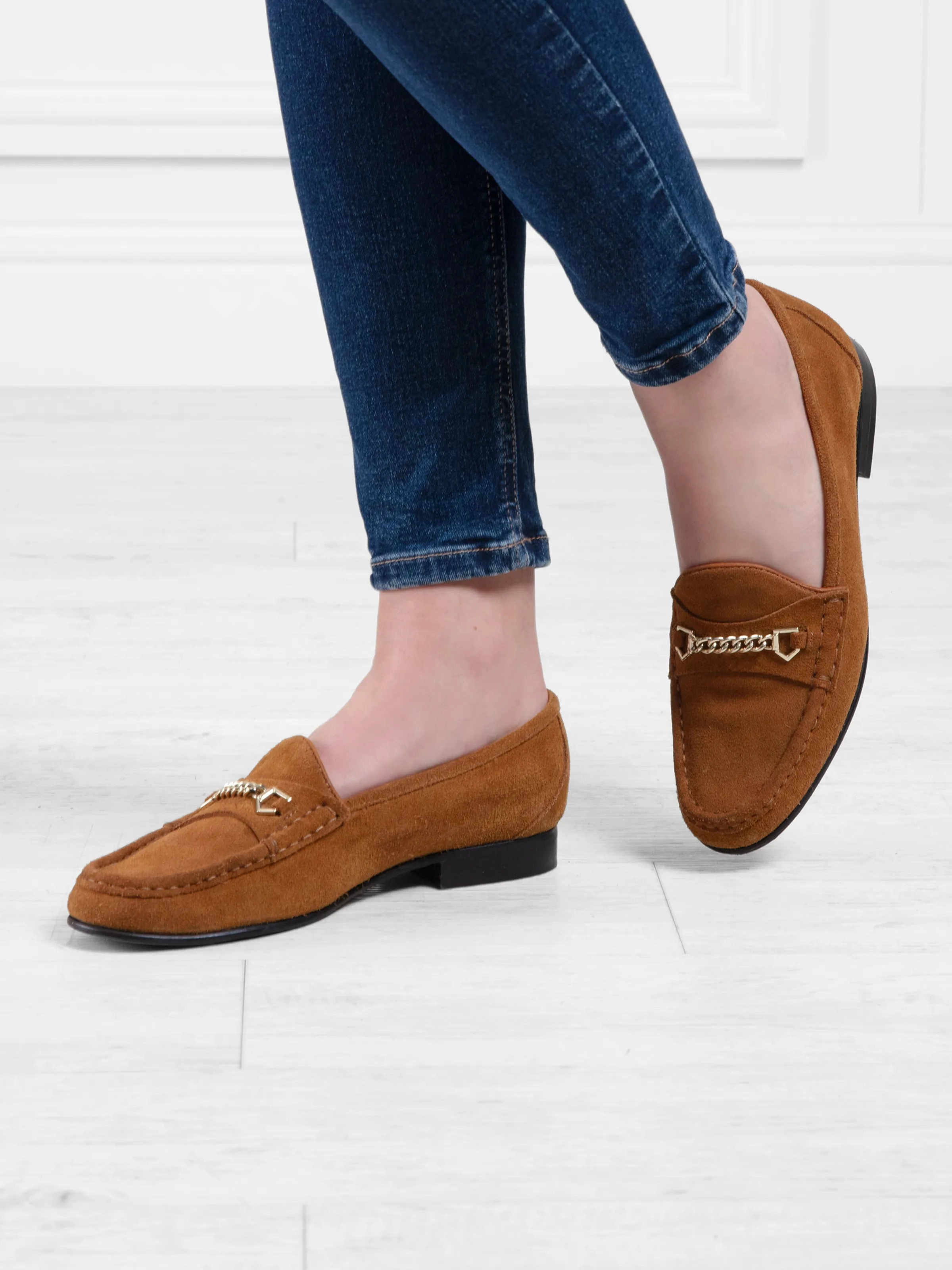 Apsley - Tan Suede Jeans On Loafers