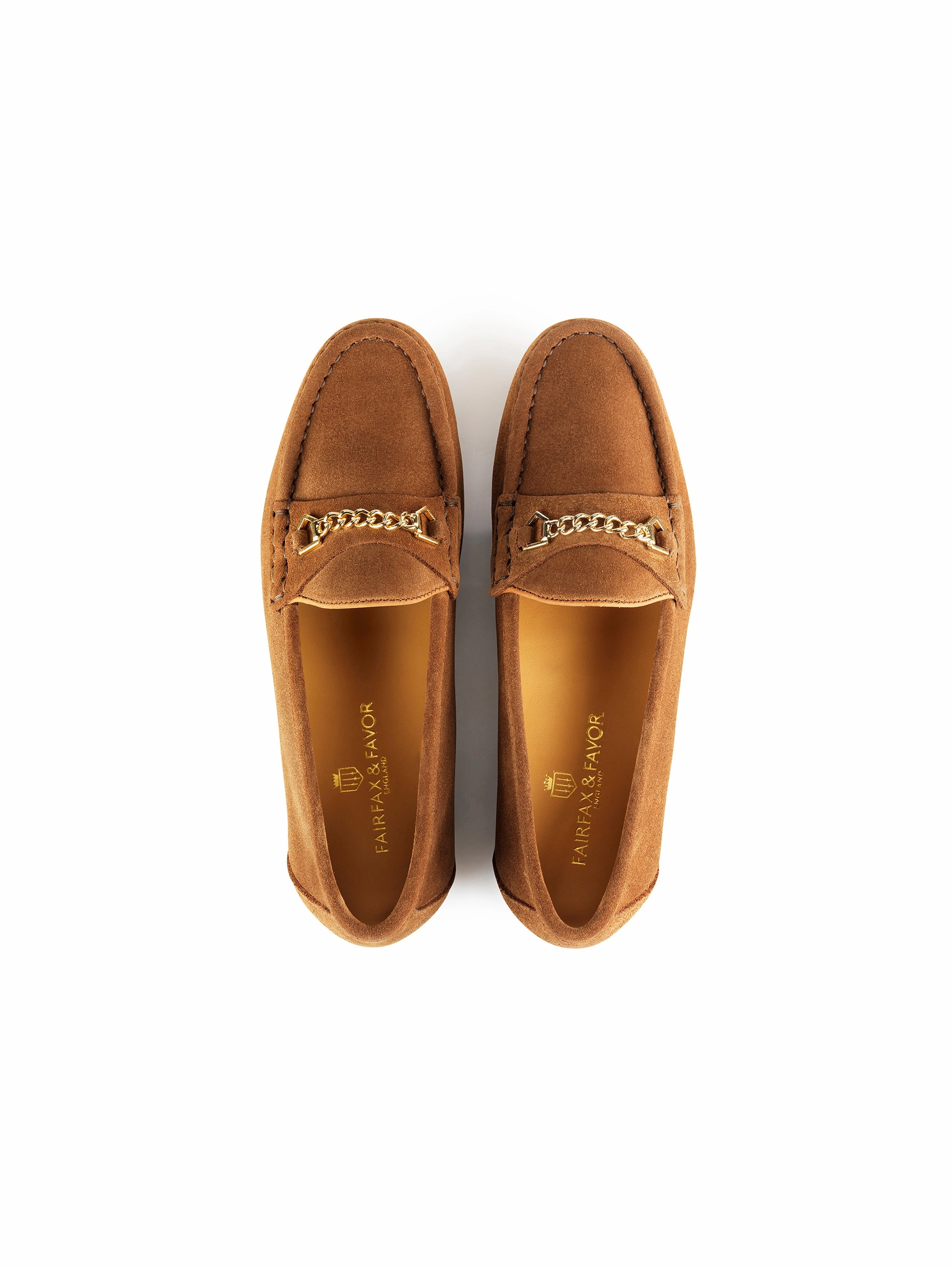 Chunky Heel Penny Loafers Apsley - Tan Suede