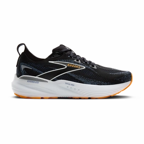 Non Leather Climbing Shoes Men's - Brooks Glycerin GTS 22 - Black/Country Blue/Orange Pop