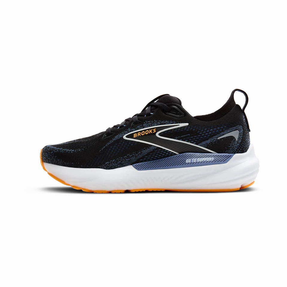 Men's - Brooks Glycerin GTS 22 - Black/Country Blue/Orange Pop Duck Feet Climbing Shoes