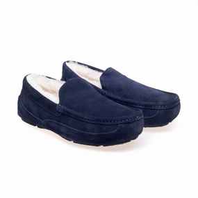 Steptronic Marlow Mens Navy Blue Suede Slippers Shoes That Look Like Ballet Slippers
