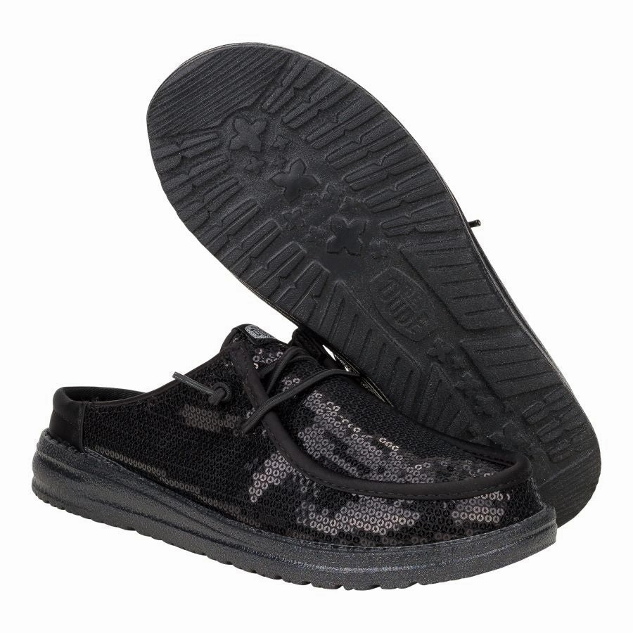 Orthotic Cozy Suede Slip-ons - Siesta Splendid Wendy Slip Sequin - Black