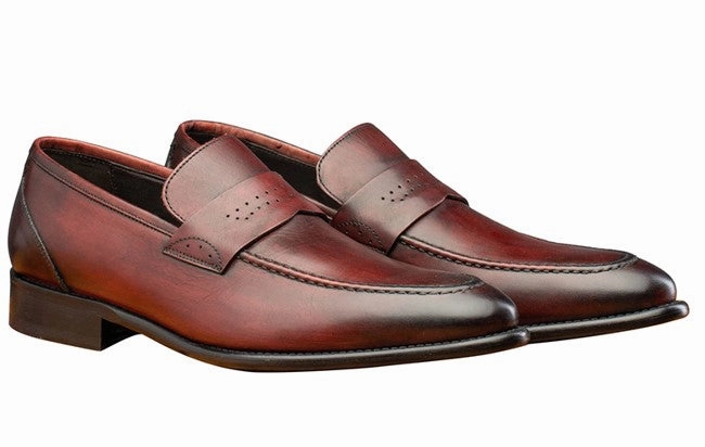 Style: Q540-Burgundy 90s Penny Loafers