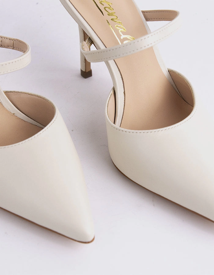 High Heels With Bows Celandine Off White Leather