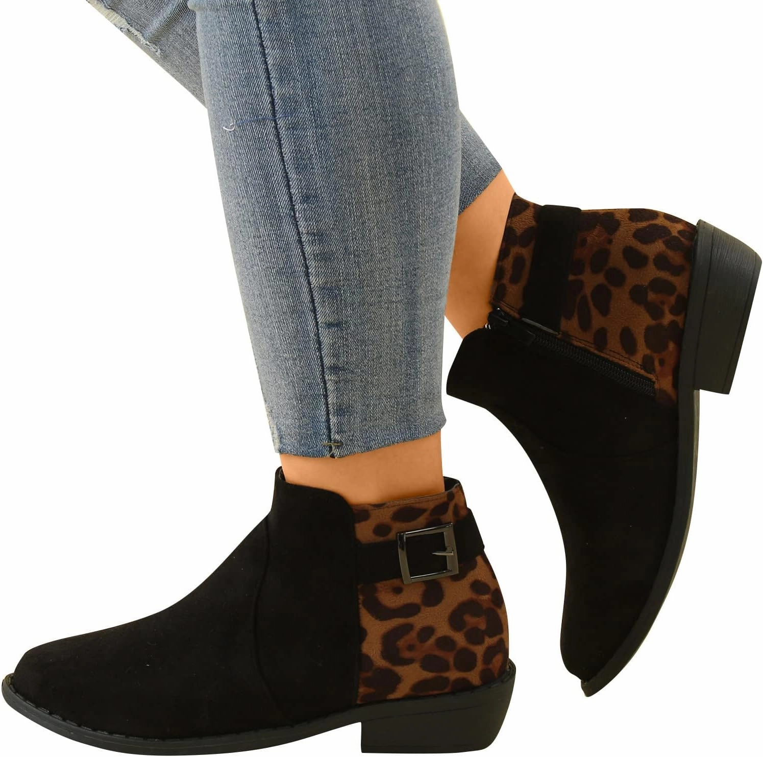 Work Boots For Flat Feet Boots for Women Premium Orthopedic Ankle Boots Arch Support Leather Comfortable Side Zip Wedge Booties 52