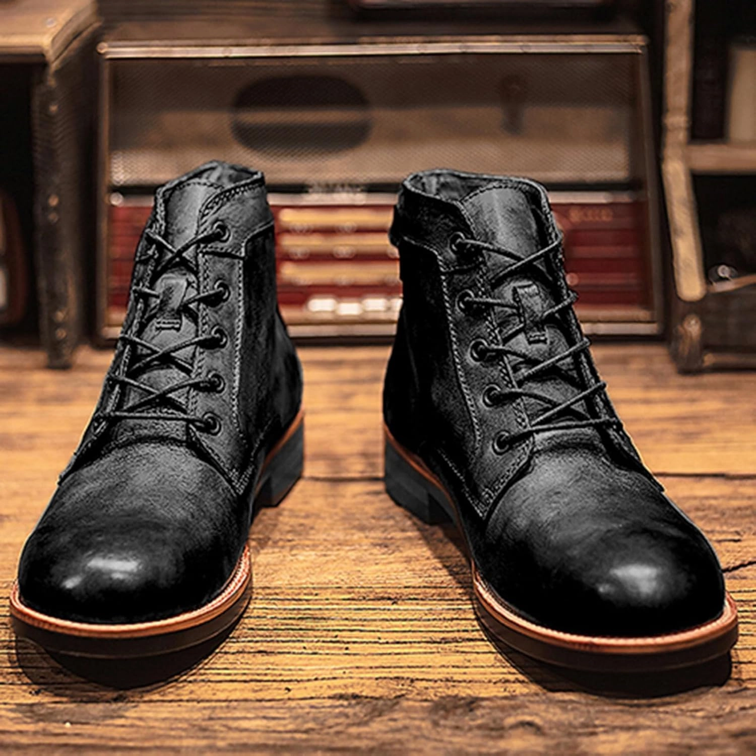 Trippen Boots Mens Dress Boots Classic Leather Boots for Men Chukka Boots Mens Mid Top Breathable Ankle Boots