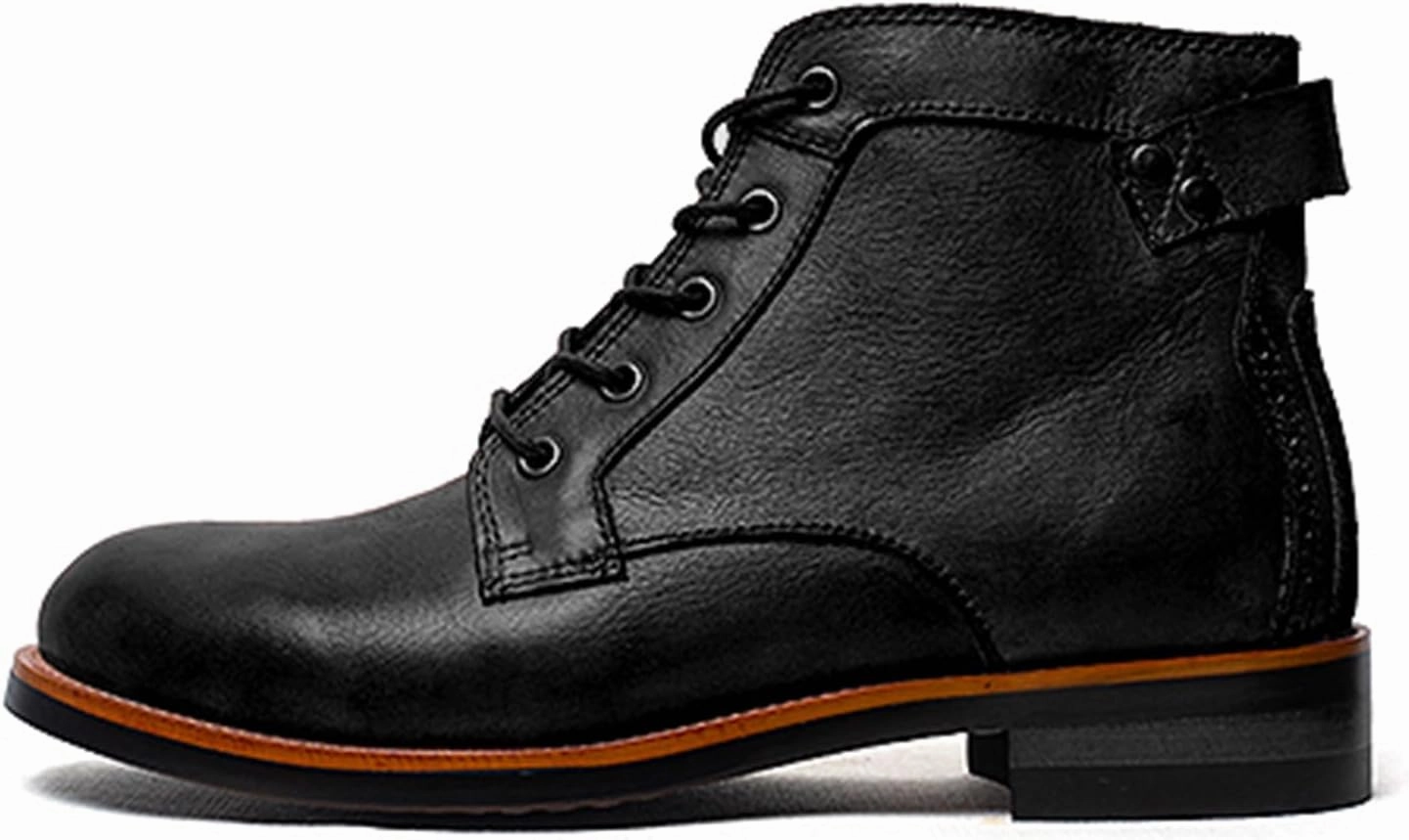 Mens Dress Boots Classic Leather Boots for Men Chukka Boots Mens Mid Top Breathable Ankle Boots Army Boots