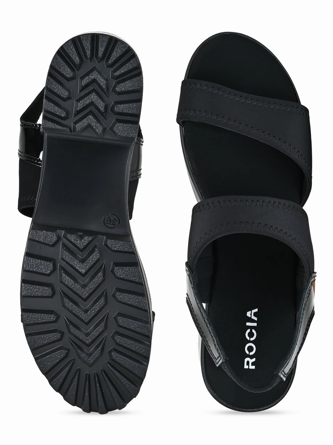 Rocia By Regal Black Women Comfortable Lycra Platforms Platform High Heeled Crocs