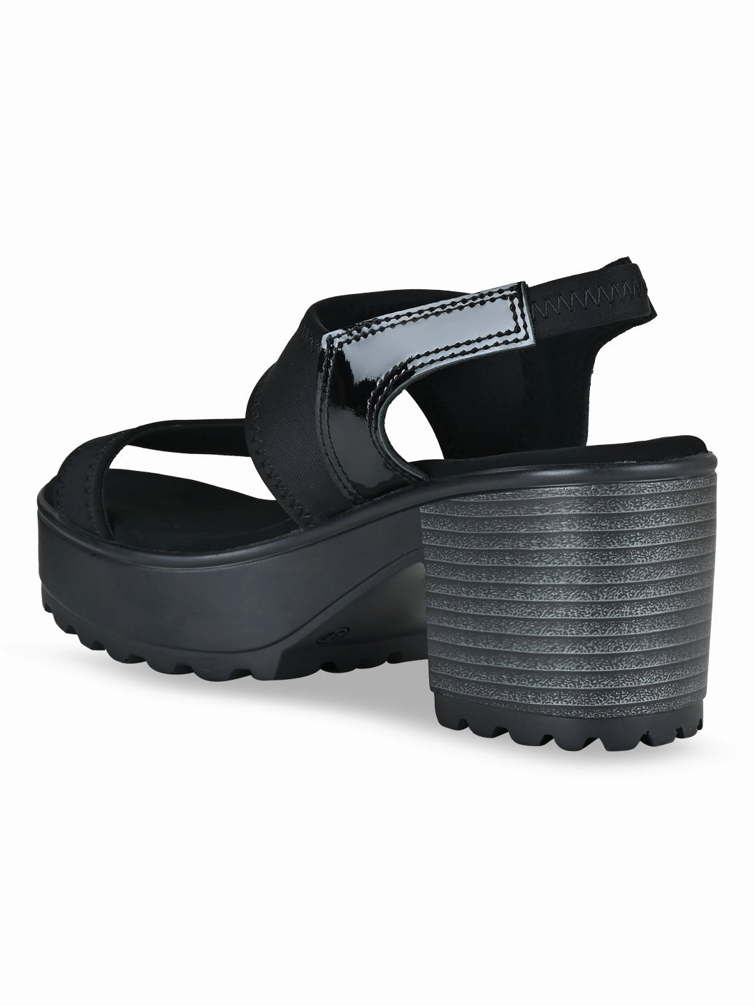 Rocia By Regal Black Women Comfortable Lycra Platforms High Heel Shoe Keychains