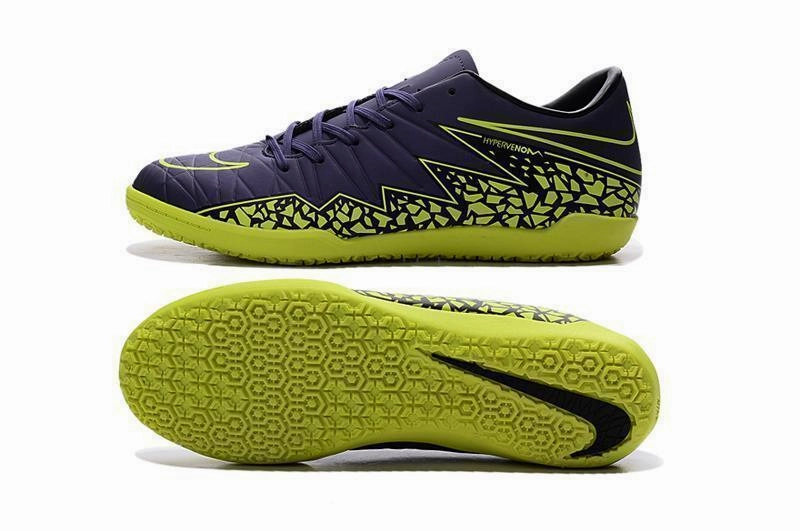 Colin Kaepernick Nike Shoes Nike Hypervenom Phelon II IC Soccer Shoes DB0018 Dark Violet Green