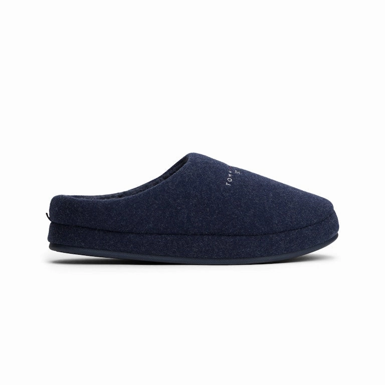 Tommy Hilfiger Mens Slippers Felt House Shoe Desert Sky - FM0FM05614 DW5 Italian Velvet Slippers