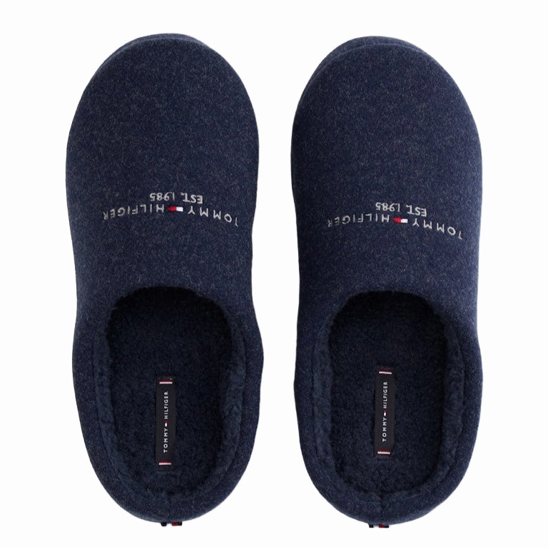 Armani Slippers Tommy Hilfiger Mens Slippers Felt House Shoe Desert Sky - FM0FM05614 DW5