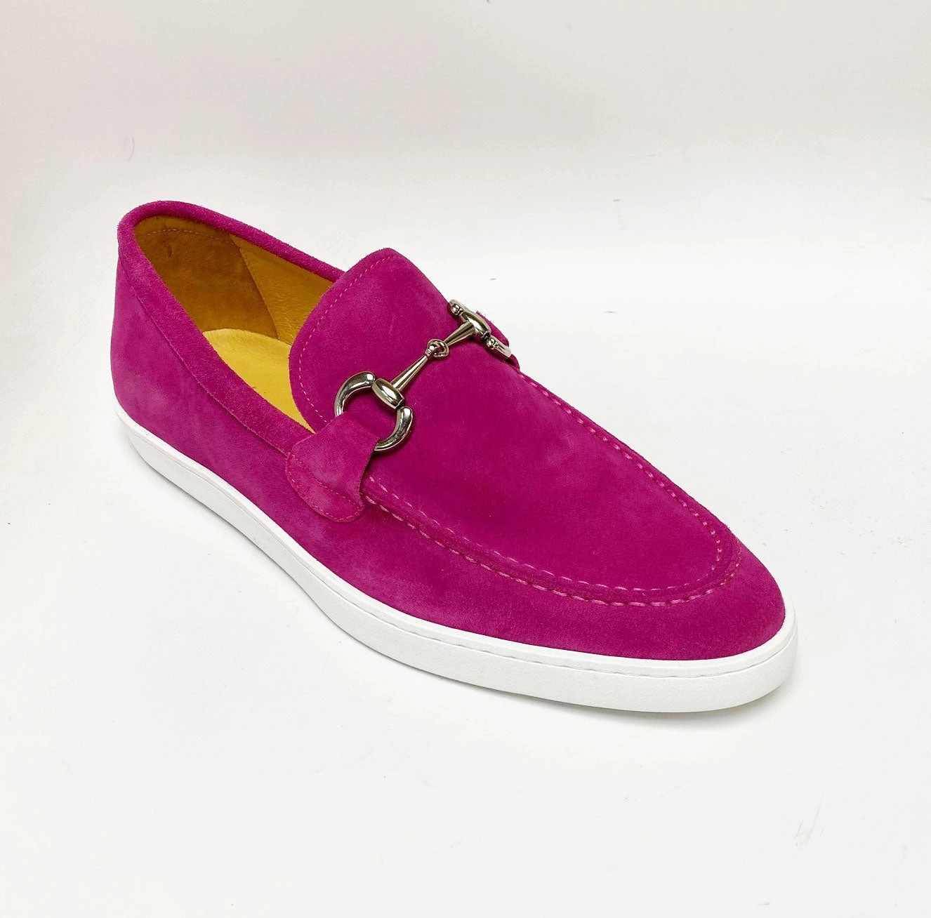 Slip On Slip Ons Ladies Slip On Suede Slip-On Horsebit Loafer Fuchsia