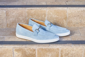 Hilfiger Slip On Sneakers Suede Slip-On Horsebit Loafer Sky/Blue