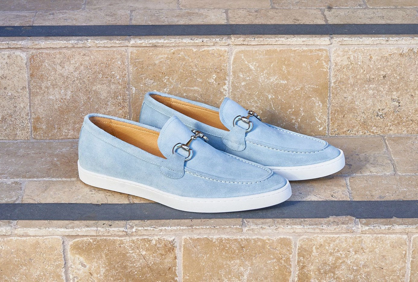 Garden Slip On Shoes Suede Slip-On Horsebit Loafer Sky/Blue
