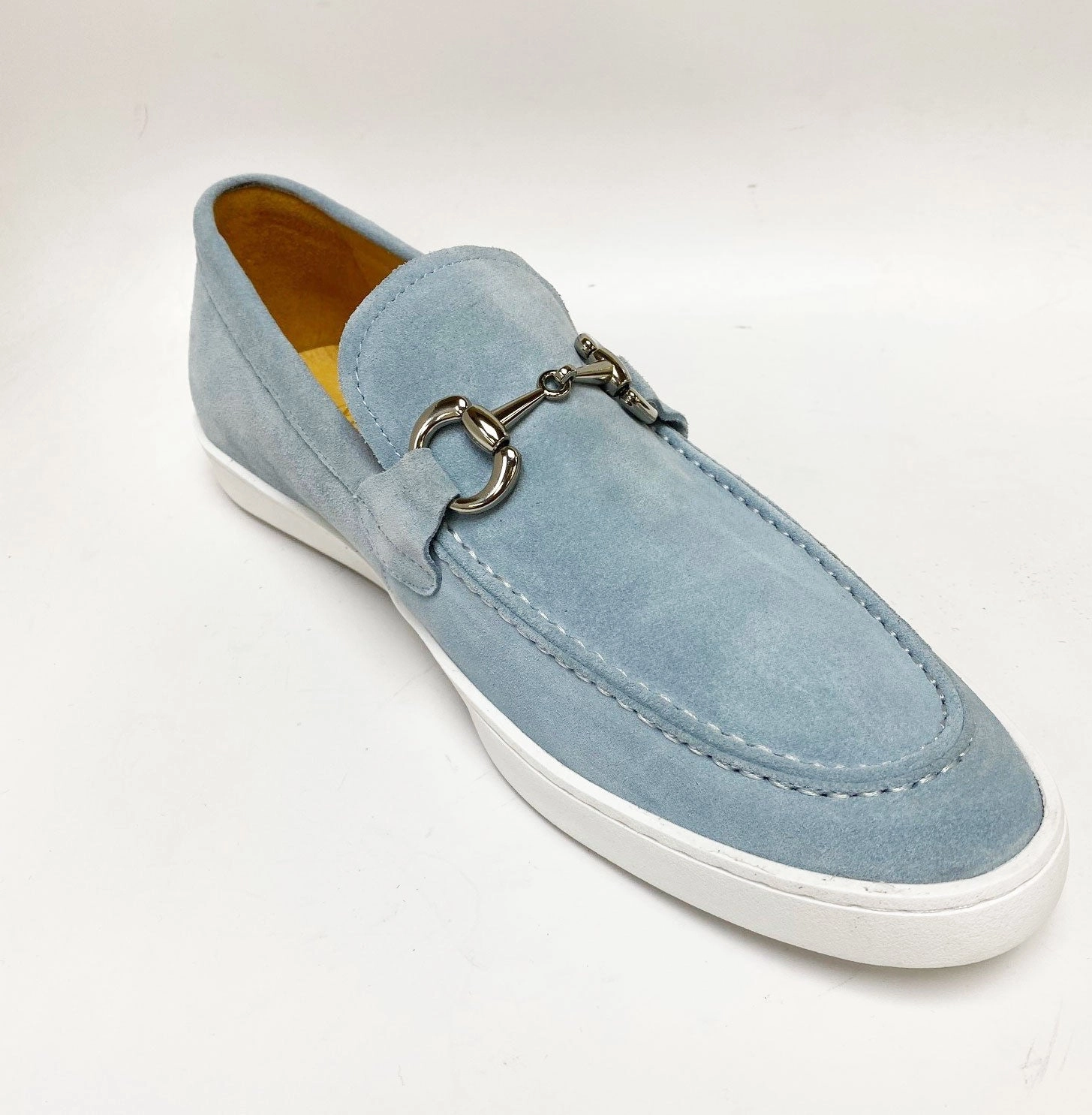Suede Slip-On Horsebit Loafer Sky/Blue Black And Red Slip On