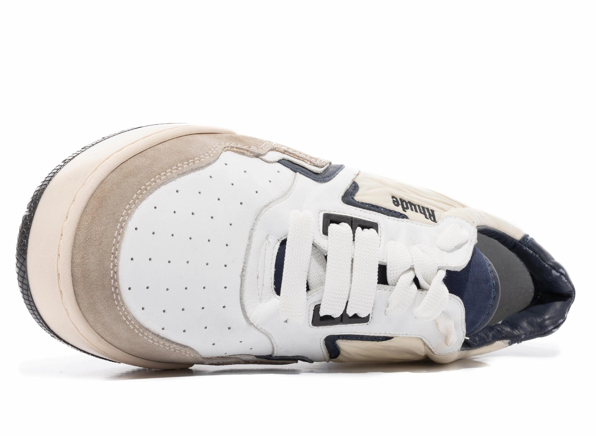Rhude Racing Sneaker in White / Navy / Beige Espadrille Sandals Soludos