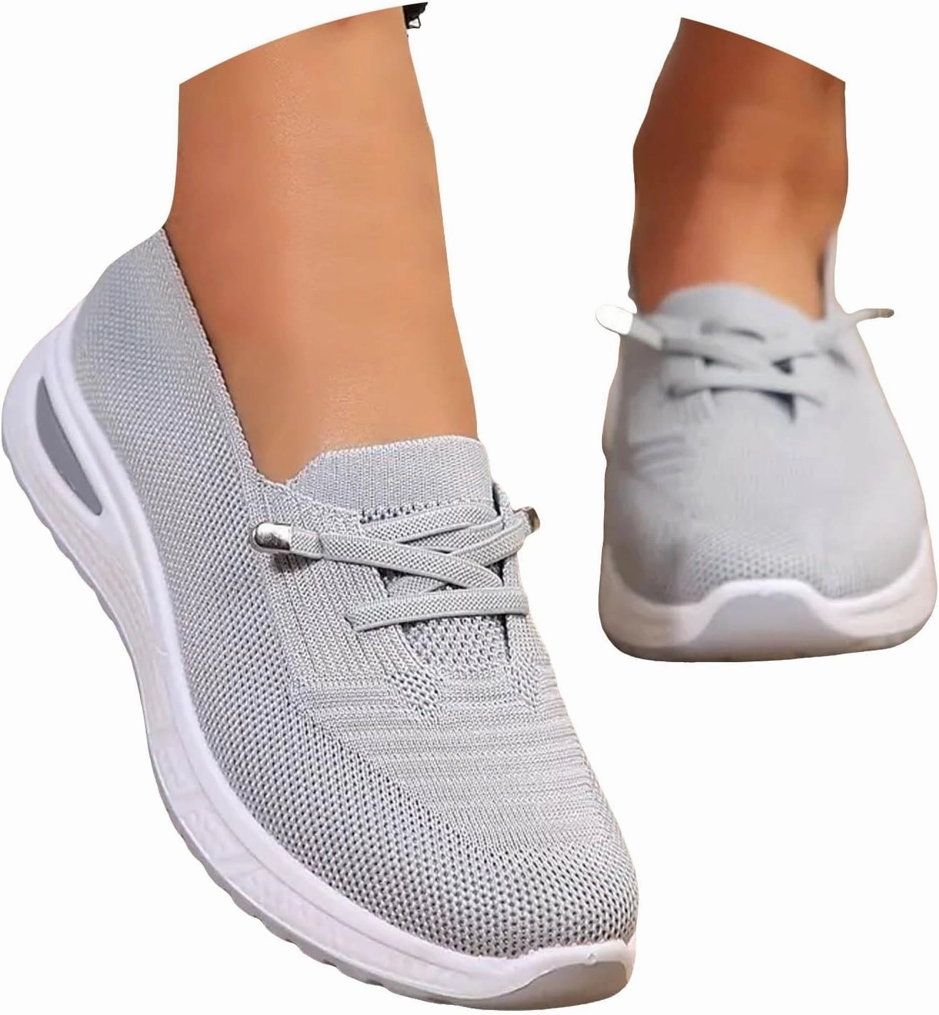 Orthopedic Walking Shoes for Women Wide Width, Women Breathable Mesh Orthopedic Sneakers Slip On Nurse Shoes Arch Support Lightweight Comfortable Non Slip Work Shoe Cute Casual Sneakers
