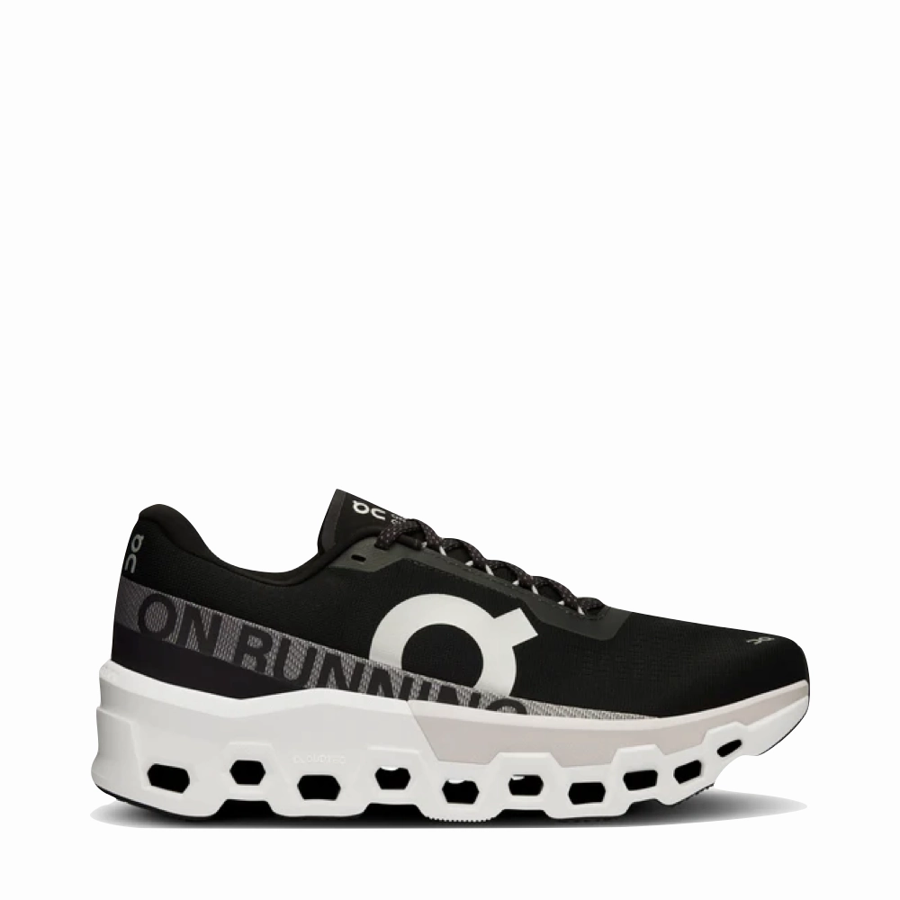 On Men's Cloudmonster 2 Sneaker in Black/Frost Tennis Badminton Shoes