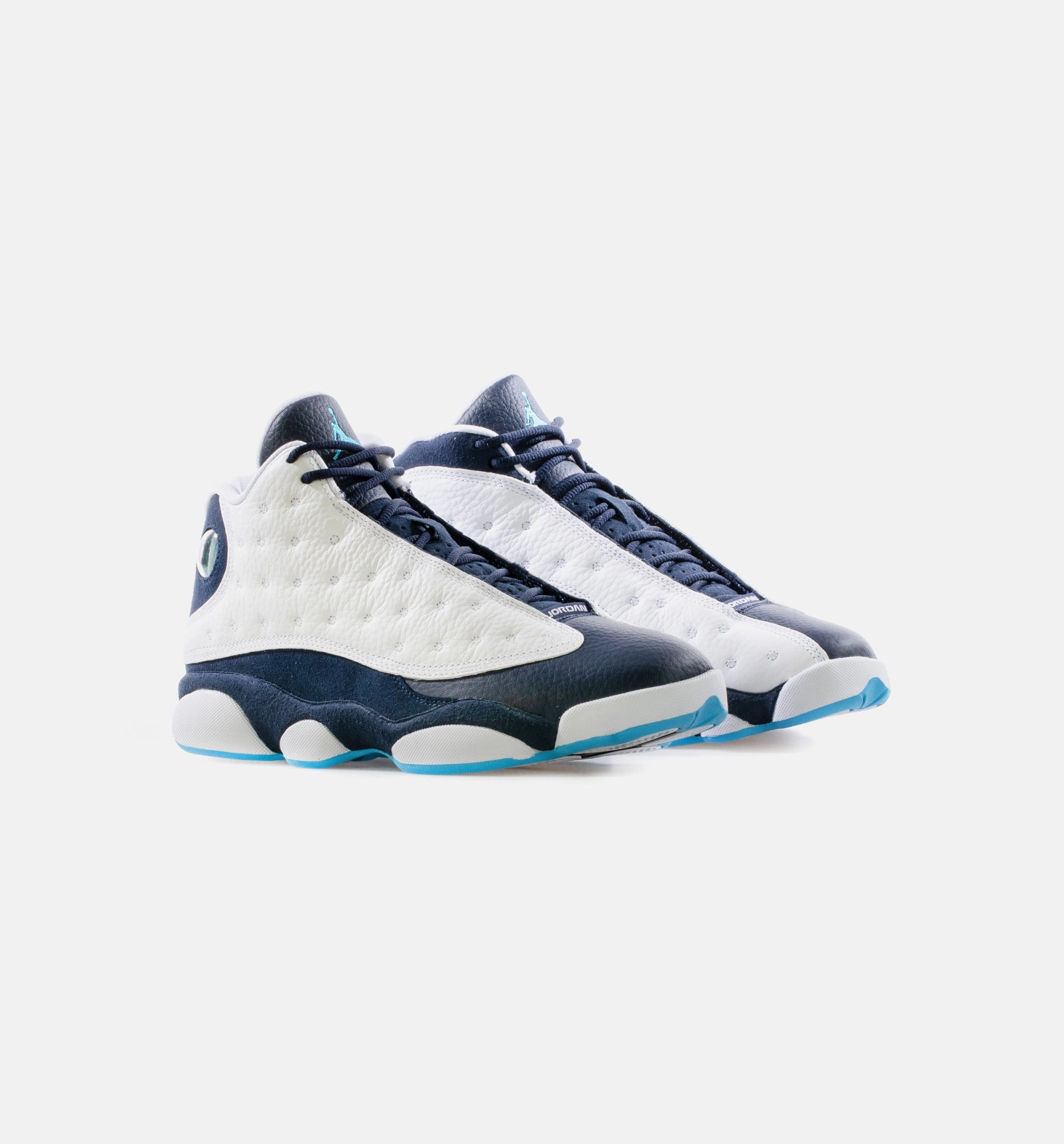 Concord Basketball Shoes Air Jordan 13 Retro Obsidian Mens Lifestyle Shoe - White/Obsidian/Dark Powder Blue