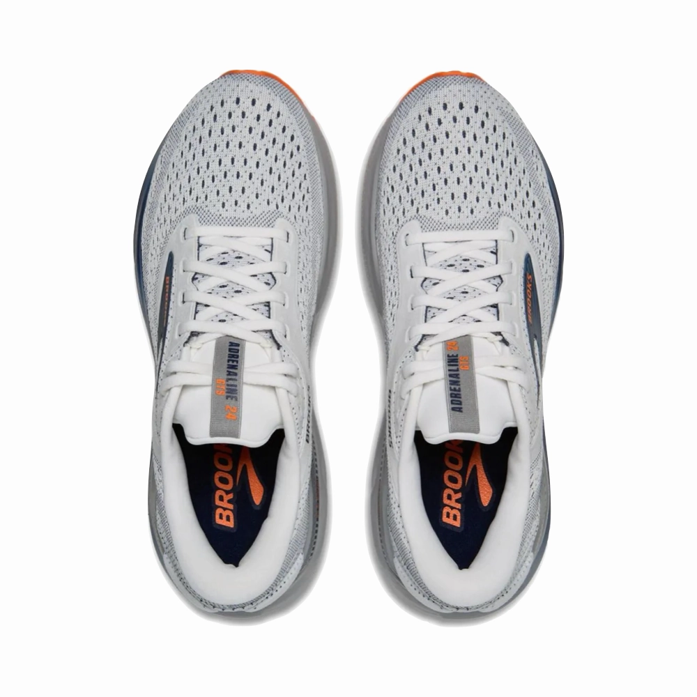 Brooks Men's Adrenaline GTS 24 Sneaker in White/Peacoat/Alloy Mark Brogue Boots