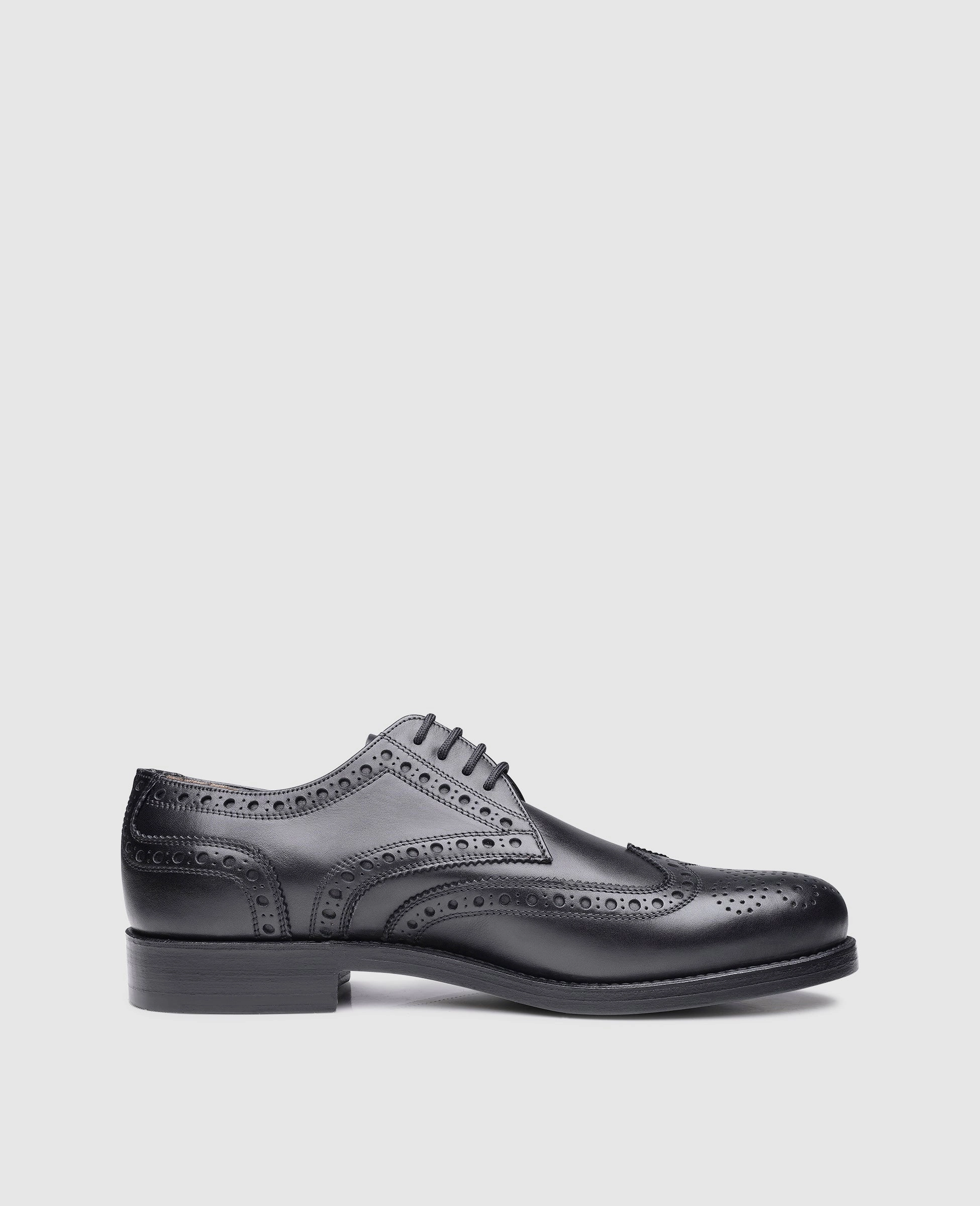 Zrich Full-Brogue SC - Black Lace Up Flat Shoes