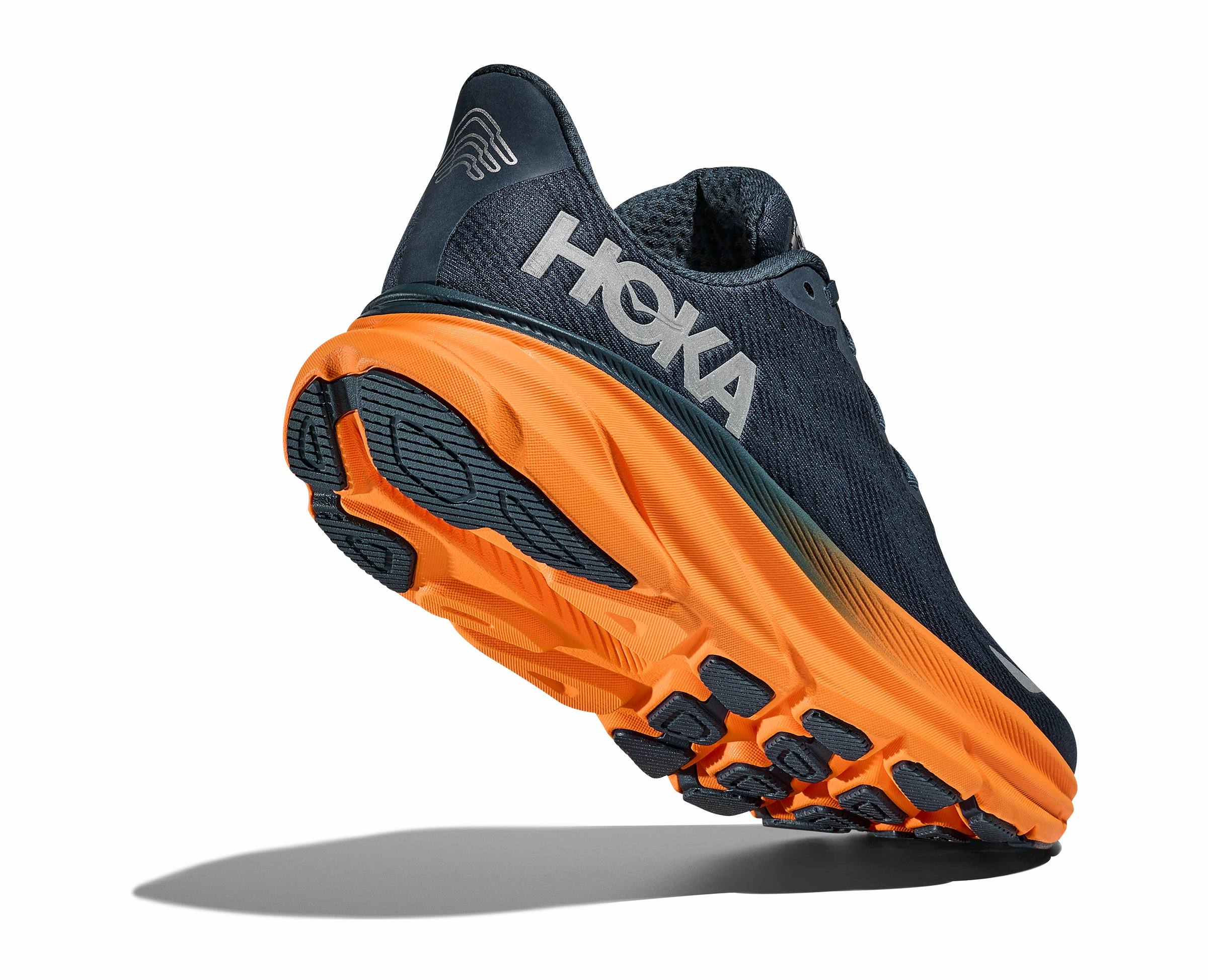 Men's HOKA Clifton 9 GTX  Running Shoe in Stormy Skies / Orange Zest Waterproof Running Shoe Covers