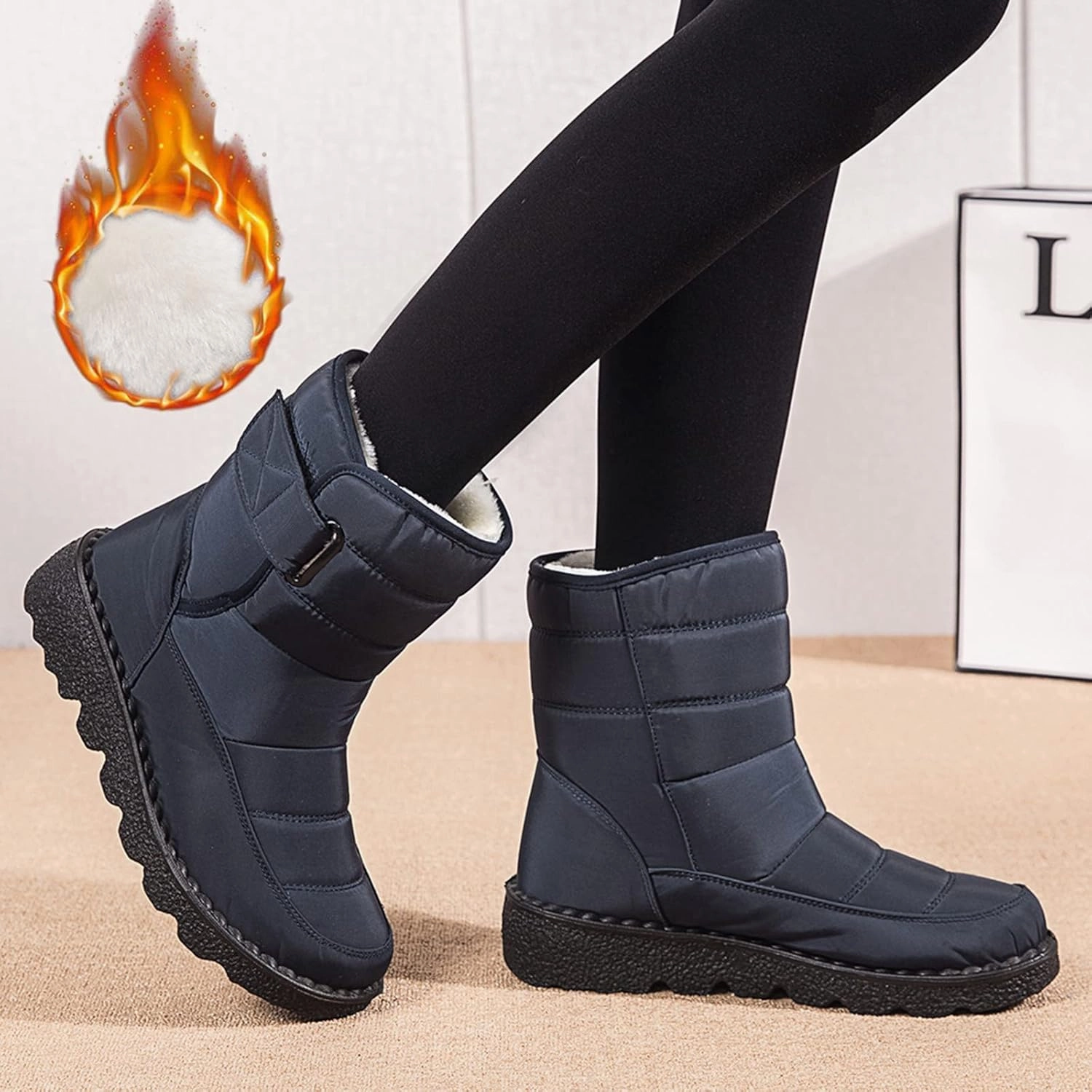 Boots For Narrow Calves Snow Boots for Women Waterproof Mid Calf Boots for Women Girls Snow Winter Short Boots For Women Outdoor Warm Booties