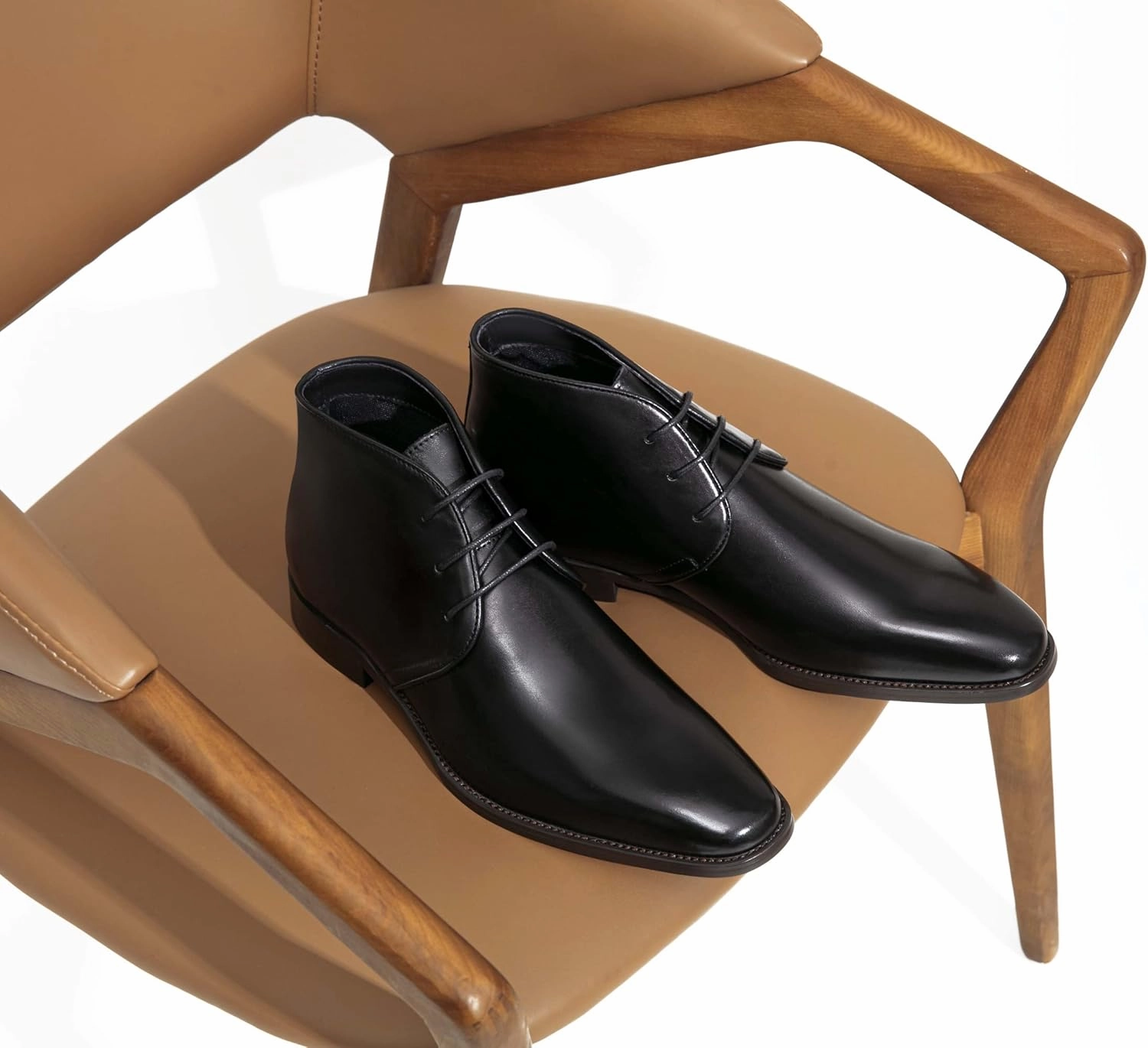 Jousen Leather Boots for Men Dress Classic Mens Boots Polish Retro Ankle Chukka Boots Mens Establo Boots