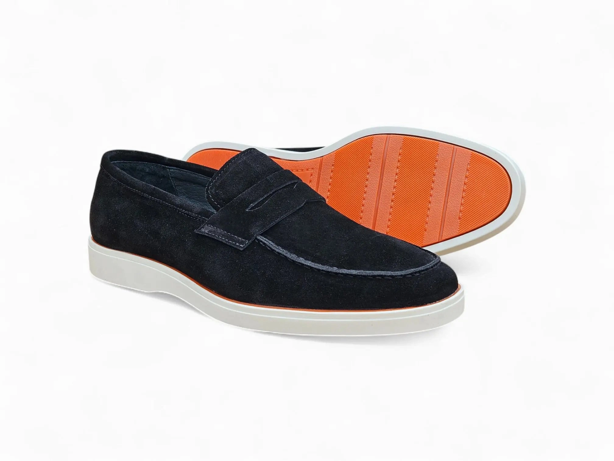 Supple Suede Penny Loafer with Sporty Sole Chic Loafers