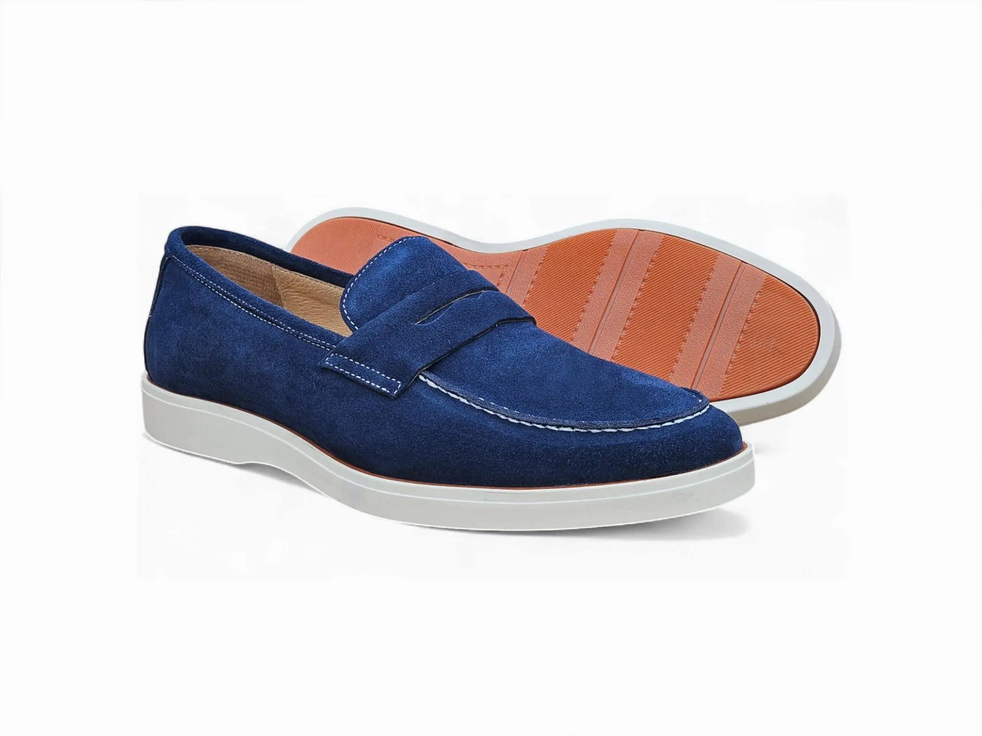 Supple Suede Penny Loafer with Sporty Sole Platform Loafers